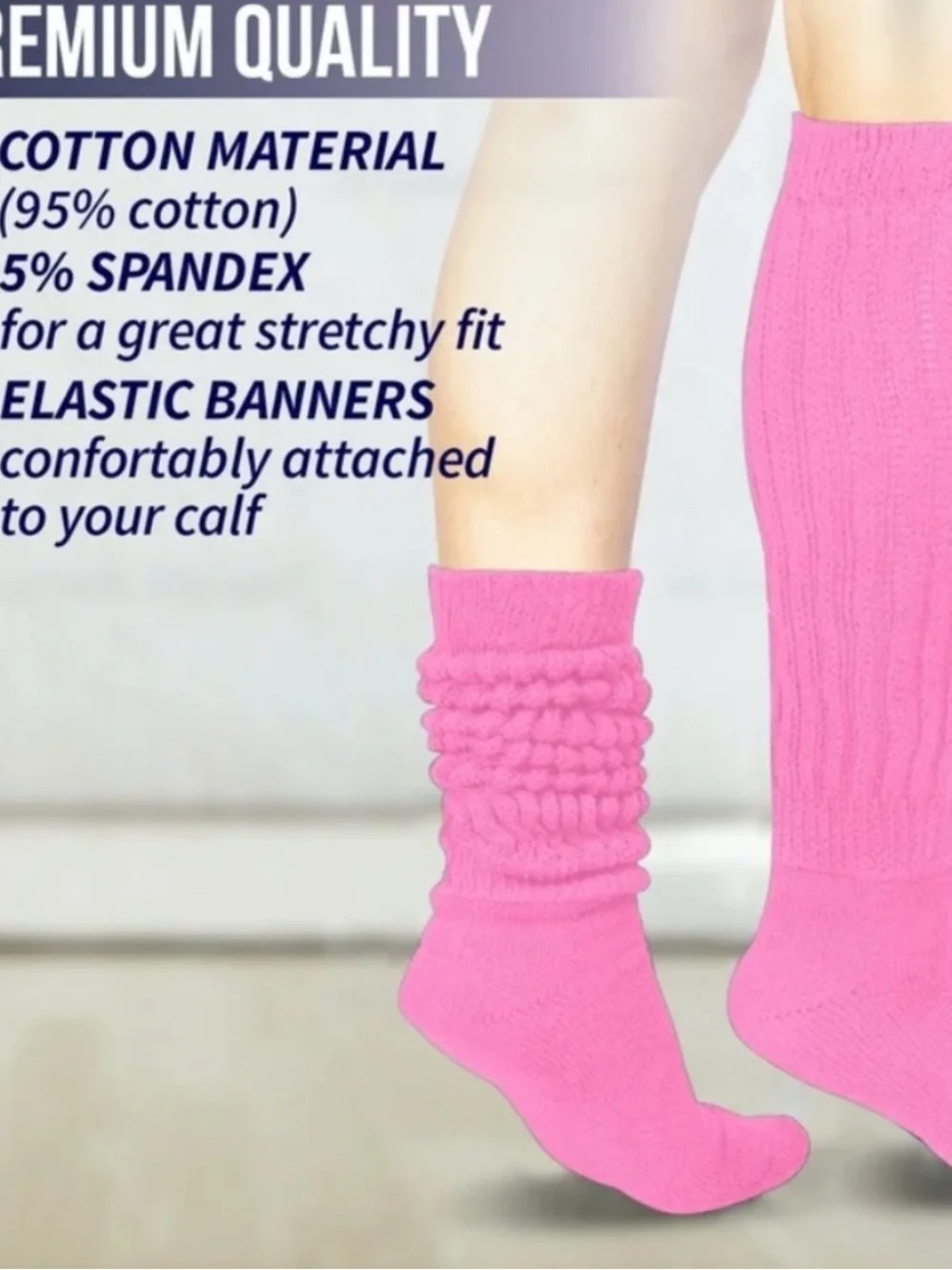 2 pairs Pink Cozy Slouch Socks for Women